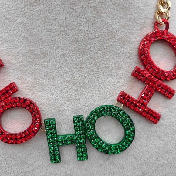 Betsey Johnson HO HO HO Crystal Necklace NWT!  NEW! - Picture 2 of 9